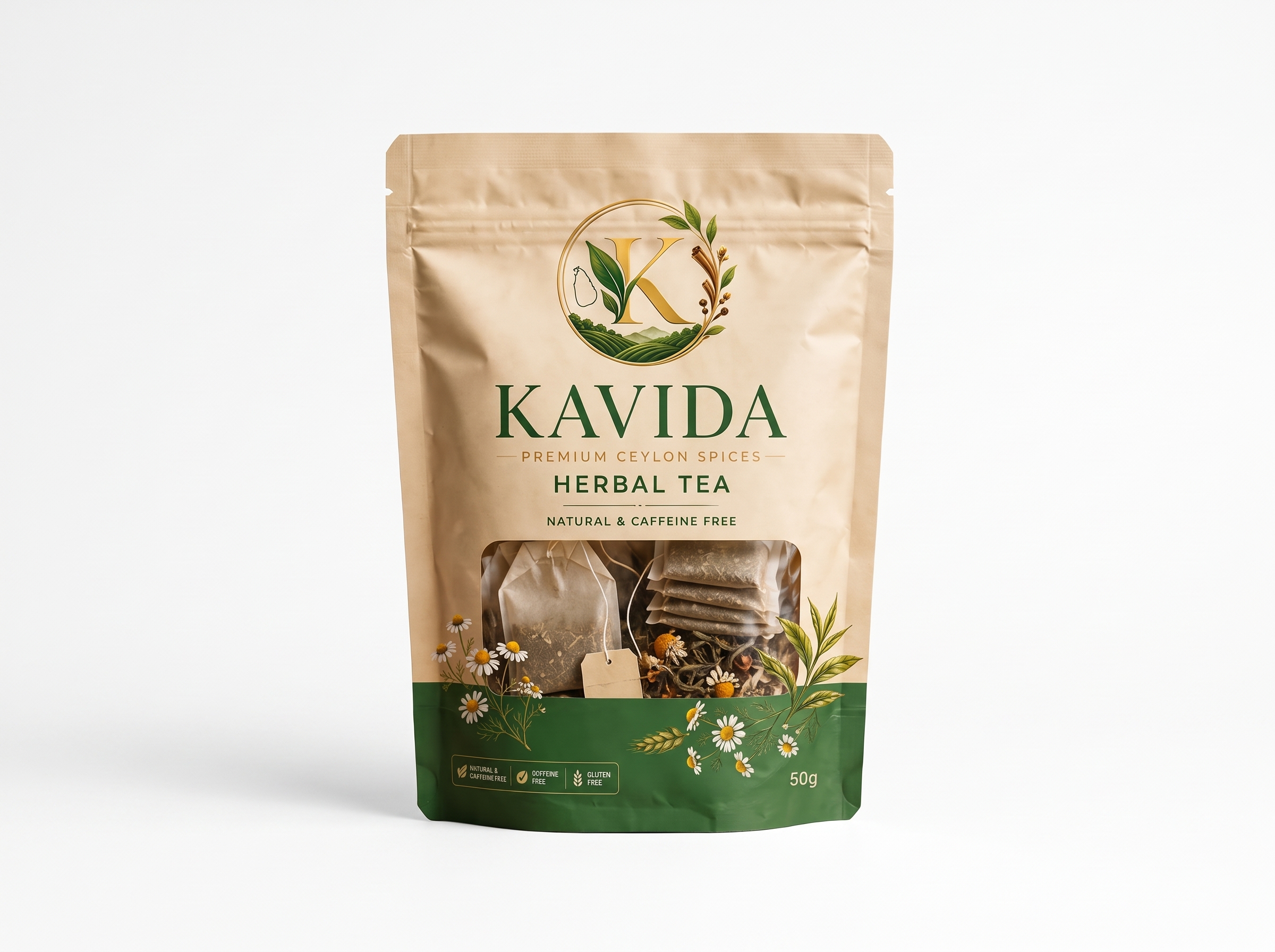 Premium Ceylon Herbal Tea – Calming Chamomile Blend (50g)